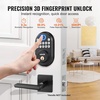image:imageVEVOR Entry Door Locksets with Deadbolt 5 Pack Satin Nickel Entry Lever and Single Cylinder Deadbolt Keyed Alike Combo Pack Fit for 138 to 134 Door Thickness for Entrance and FrontBlack