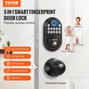 image:imageVEVOR Entry Door Locksets with Deadbolt 5 Pack Satin Nickel Entry Lever and Single Cylinder Deadbolt Keyed Alike Combo Pack Fit for 138 to 134 Door Thickness for Entrance and FrontBlack