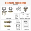 image:imageVEVOR Entry Door Locksets with Deadbolt 5 Pack Satin Nickel Entry Lever and Single Cylinder Deadbolt Keyed Alike Combo Pack Fit for 138 to 134 Door Thickness for Entrance and FrontPearl Chrome