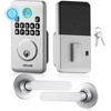 image:imageVEVOR Fingerprint Door Lock Electronic Biometric Deadbolt with Pioneering EasyGrip Design Auto Locking OneTime Code AntiPeeking Password Keyless Entry Door Lock for Home Apartment SilverPearl Chrome