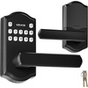 image:imageVEVOR Fingerprint Door Lock Electronic Biometric Deadbolt with Pioneering EasyGrip Design Auto Locking OneTime Code AntiPeeking Password Keyless Entry Door Lock for Home Apartment SilverBlack