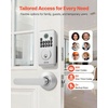 image:imageVEVOR Fingerprint Door Lock Electronic Biometric Deadbolt with Pioneering EasyGrip Design Auto Locking OneTime Code AntiPeeking Password Keyless Entry Door Lock for Home Apartment SilverPearl Chrome