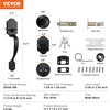 image:imageVEVOR Front Door Handle Square Entry Handle Set with Lever No Lock Adjustable Hole Space Zinc Alloy DieCasting Reversible for Right and Left Handed Entrance and Front Doors Matte BlackMatte BlackWith lock