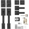 image:imageVEVOR Front Door Handle Square Entry Handle Set with Lever No Lock Adjustable Hole Space Zinc Alloy DieCasting Reversible for Right and Left Handed Entrance and Front Doors Matte BlackMatte BlackWith lock