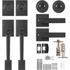 image:imageVEVOR Front Door Handle Square Entry Handle Set with Lever No Lock Adjustable Hole Space Zinc Alloy DieCasting Reversible for Right and Left Handed Entrance and Front Doors Matte BlackMatte BlackWith lock