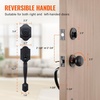 image:imageVEVOR Front Door Handle Square Entry Handle Set with Lever No Lock Adjustable Hole Space Zinc Alloy DieCasting Reversible for Right and Left Handed Entrance and Front Doors Matte BlackBronzeWith lock