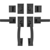 image:imageVEVOR Front Door Handle Square Entry Handle Set with Lever No Lock Adjustable Hole Space Zinc Alloy DieCasting Reversible for Right and Left Handed Entrance and Front Doors Matte BlackMatte BlackWith lock