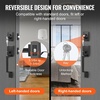 image:imageVEVOR Front Door Handle Square Entry Handle Set with Lever No Lock Adjustable Hole Space Zinc Alloy DieCasting Reversible for Right and Left Handed Entrance and Front Doors Matte BlackMatte Black
