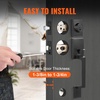image:imageVEVOR Front Door Handle Square Entry Handle Set with Lever No Lock Adjustable Hole Space Zinc Alloy DieCasting Reversible for Right and Left Handed Entrance and Front Doors Matte BlackMatte Black