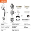 image:imageVEVOR Front Door Handle Square Entry Handle Set with Lever No Lock Adjustable Hole Space Zinc Alloy DieCasting Reversible for Right and Left Handed Entrance and Front Doors Matte BlackSatin NickelWith lock