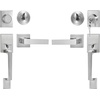 image:imageVEVOR Front Door Handle Square Entry Handle Set with Lever No Lock Adjustable Hole Space Zinc Alloy DieCasting Reversible for Right and Left Handed Entrance and Front Doors Matte BlackSatin NickelWith lock