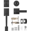 image:imageVEVOR Front Door Handle Square Entry Handle Set with Lever No Lock Adjustable Hole Space Zinc Alloy DieCasting Reversible for Right and Left Handed Entrance and Front Doors Matte BlackMatte Black