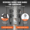 image:imageVEVOR Front Door Handle Square Entry Handle Set with Lever No Lock Adjustable Hole Space Zinc Alloy DieCasting Reversible for Right and Left Handed Entrance and Front Doors Matte BlackMatte BlackWith lock