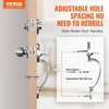 image:imageVEVOR Front Door Handle Square Entry Handle Set with Lever No Lock Adjustable Hole Space Zinc Alloy DieCasting Reversible for Right and Left Handed Entrance and Front Doors Matte BlackSatin NickelWith lock