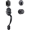 image:imageVEVOR Front Door Handle Square Entry Handle Set with Lever No Lock Adjustable Hole Space Zinc Alloy DieCasting Reversible for Right and Left Handed Entrance and Front Doors Matte BlackBronzeWith lock