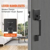 image:imageVEVOR Front Door Handle Square Entry Handle Set with Lever No Lock Adjustable Hole Space Zinc Alloy DieCasting Reversible for Right and Left Handed Entrance and Front Doors Matte BlackMatte Black