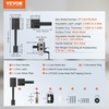 image:imageVEVOR Front Door Handle Square Entry Handle Set with Lever No Lock Adjustable Hole Space Zinc Alloy DieCasting Reversible for Right and Left Handed Entrance and Front Doors Matte BlackMatte Black