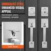 image:imageVEVOR Front Door Handle Square Entry Handle Set with Lever No Lock Adjustable Hole Space Zinc Alloy DieCasting Reversible for Right and Left Handed Entrance and Front Doors Matte BlackSatin NickelWith lock