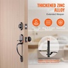 image:imageVEVOR Front Door Handle Square Entry Handle Set with Lever No Lock Adjustable Hole Space Zinc Alloy DieCasting Reversible for Right and Left Handed Entrance and Front Doors Matte BlackBronzeWith lock