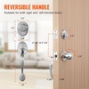 image:imageVEVOR Front Door Handle Square Entry Handle Set with Lever No Lock Adjustable Hole Space Zinc Alloy DieCasting Reversible for Right and Left Handed Entrance and Front Doors Matte BlackSatin NickelWith lock