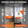 image:imageVEVOR Front Door Handle Square Entry Handle Set with Lever No Lock Adjustable Hole Space Zinc Alloy DieCasting Reversible for Right and Left Handed Entrance and Front Doors Matte BlackSatin NickelWith lock