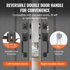 image:imageVEVOR Front Door Handle Square Entry Handle Set with Lever No Lock Adjustable Hole Space Zinc Alloy DieCasting Reversible for Right and Left Handed Entrance and Front Doors Matte BlackMatte BlackWith lock