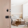 image:imageVEVOR Front Door Handle Square Entry Handle Set with Lever No Lock Adjustable Hole Space Zinc Alloy DieCasting Reversible for Right and Left Handed Entrance and Front Doors Matte BlackBronzeWith lock