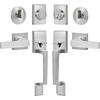 image:imageVEVOR Front Door Handle Square Entry Handle Set with Lever No Lock Adjustable Hole Space Zinc Alloy DieCasting Reversible for Right and Left Handed Entrance and Front Doors Matte BlackSatin NickelWith lock