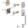 image:imageVEVOR Front Door Handle Square Entry Handle Set with Lever No Lock Adjustable Hole Space Zinc Alloy DieCasting Reversible for Right and Left Handed Entrance and Front Doors Matte BlackSatin NickelWith lock