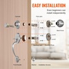 image:imageVEVOR Front Door Handle Square Entry Handle Set with Lever No Lock Adjustable Hole Space Zinc Alloy DieCasting Reversible for Right and Left Handed Entrance and Front Doors Matte BlackSatin NickelWith lock