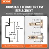 image:imageVEVOR Front Door Handle Square Entry Handle Set with Lever No Lock Adjustable Hole Space Zinc Alloy DieCasting Reversible for Right and Left Handed Entrance and Front Doors Matte BlackMatte Black