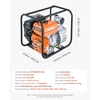 image:imageVEVOR Gas Powered Water Pump 2 in 142 GPM 7HP Semi Trash Water Transfer Pump Portable Gasoline Engine with 25 ft Discharge Hose Heavy Duty Frame Cast Iron Impeller for Irrigation Ponds Pools4in 83 HP 422GPM