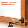 image:imageVEVOR Hook and Eye Gate Latch 2 Pack Barn Door Latch Hook with Mounting Screws Stainless Steel Hook and Eye Latch Hook Lock for Sliding Barn Door Cabinet Window Gate Fence Bathroom Black2 Pack