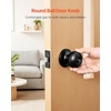 image:imageVEVOR Keyed Entry Door Knob Satin Nickel Door Knob with Round Ball Keyed Exterior amp Thumb Turn Lock Interior All Metal Doorknobs Hardware with Lock and Keys Modern Design for Bedroom amp BathroomMatte Black