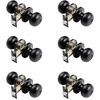 image:imageVEVOR Keyed Entry Door Knob Satin Nickel Door Knob with Round Ball Keyed Exterior amp Thumb Turn Lock Interior All Metal Doorknobs Hardware with Lock and Keys Modern Design for Bedroom amp BathroomMatte Black