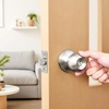 image:imageVEVOR Keyed Entry Door Knob Satin Nickel Door Knob with Round Ball Keyed Exterior amp Thumb Turn Lock Interior All Metal Doorknobs Hardware with Lock and Keys Modern Design for Bedroom amp BathroomSatin Nickel