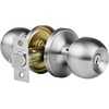 image:imageVEVOR Keyed Entry Door Knob Satin Nickel Door Knob with Round Ball Keyed Exterior amp Thumb Turn Lock Interior All Metal Doorknobs Hardware with Lock and Keys Modern Design for Bedroom amp BathroomSatin Nickel