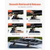 image:imageVEVOR Ladder Rack Ratchet Straps 14 Black Square Tube Mount 15 Wide x 75 Long Black Ladder Rack Straps with Double JHooks 500 lbs Load Heavy Duty Cargo Buckle Lock Strap 2 PackBlack Square Tube4 Pack