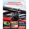 image:imageVEVOR Ladder Rack Ratchet Straps 14 Black Square Tube Mount 15 Wide x 75 Long Black Ladder Rack Straps with Double JHooks 500 lbs Load Heavy Duty Cargo Buckle Lock Strap 2 PackBlack Round Tube4 Pack
