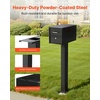 image:imageVEVOR Mailbox Post 43 x 4 x 4 Inches Steel InGround Mounting Mail Box Stand with Powder Coating Surface Heavy Duty Metal Post Sleeve Kit for Outside Curbside Residential Use Easy Install BronzeBlackPlate Bracket