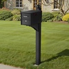 image:imageVEVOR Mailbox Post 43 x 4 x 4 Inches Steel InGround Mounting Mail Box Stand with Powder Coating Surface Heavy Duty Metal Post Sleeve Kit for Outside Curbside Residential Use Easy Install BronzeBlackSingle Arm