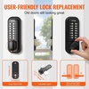 image:imageVEVOR Mechanical Keyless Entry Door Lock 14 Key Door Lock Mechanical Keypad with Adjustable Thumb Knob SingleSide Zinc Alloy Waterproof Keyless Gate Lock for Home OfficeBlack