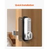 image:imageVEVOR Mechanical Keyless Entry Door Lock 14 Key Door Lock Mechanical Keypad with Adjustable Thumb Knob SingleSide Zinc Alloy Waterproof Keyless Gate Lock for Home OfficePearl Chrome