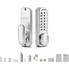image:imageVEVOR Mechanical Keyless Entry Door Lock 14 Keys Mechanical Keypad with Handle DoubleSided Stainless Steel Waterproof Keyless Gate Lock for Home Office Fence GaragePearl Chrome