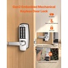 image:imageVEVOR Mechanical Keyless Entry Door Lock 14 Keys Mechanical Keypad with Handle DoubleSided Stainless Steel Waterproof Keyless Gate Lock for Home Office Fence GaragePearl Chrome