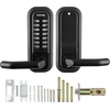 image:imageVEVOR Mechanical Keyless Entry Door Lock 14 Keys Mechanical Keypad with Handle DoubleSided Stainless Steel Waterproof Keyless Gate Lock for Home Office Fence GarageBlack