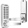 image:imageVEVOR Mechanical Keyless Entry Door Lock 14 Keys Mechanical Keypad with Handle DoubleSided Stainless Steel Waterproof Keyless Gate Lock for Home Office Fence GaragePearl Chrome