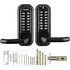 image:imageVEVOR Mechanical Keyless Entry Door Lock 14 Keys Mechanical Keypad with Handle DoubleSided Stainless Steel Waterproof Keyless Gate Lock for Home Office Fence GarageBlack