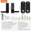 image:imageVEVOR Mechanical Keyless Entry Door Lock 14 Keys Mechanical Keypad with Handle DoubleSided Stainless Steel Waterproof Keyless Gate Lock for Home Office Fence GarageBlack