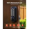 image:imageVEVOR Mechanical Keyless Entry Door Lock 20 Code Upgrade 47 Digits Code SingleSided Push Button Combination Mechanical Keypad Door Knob Auto Locking for Garden Gates Indoor or Outdoor SilverBlack